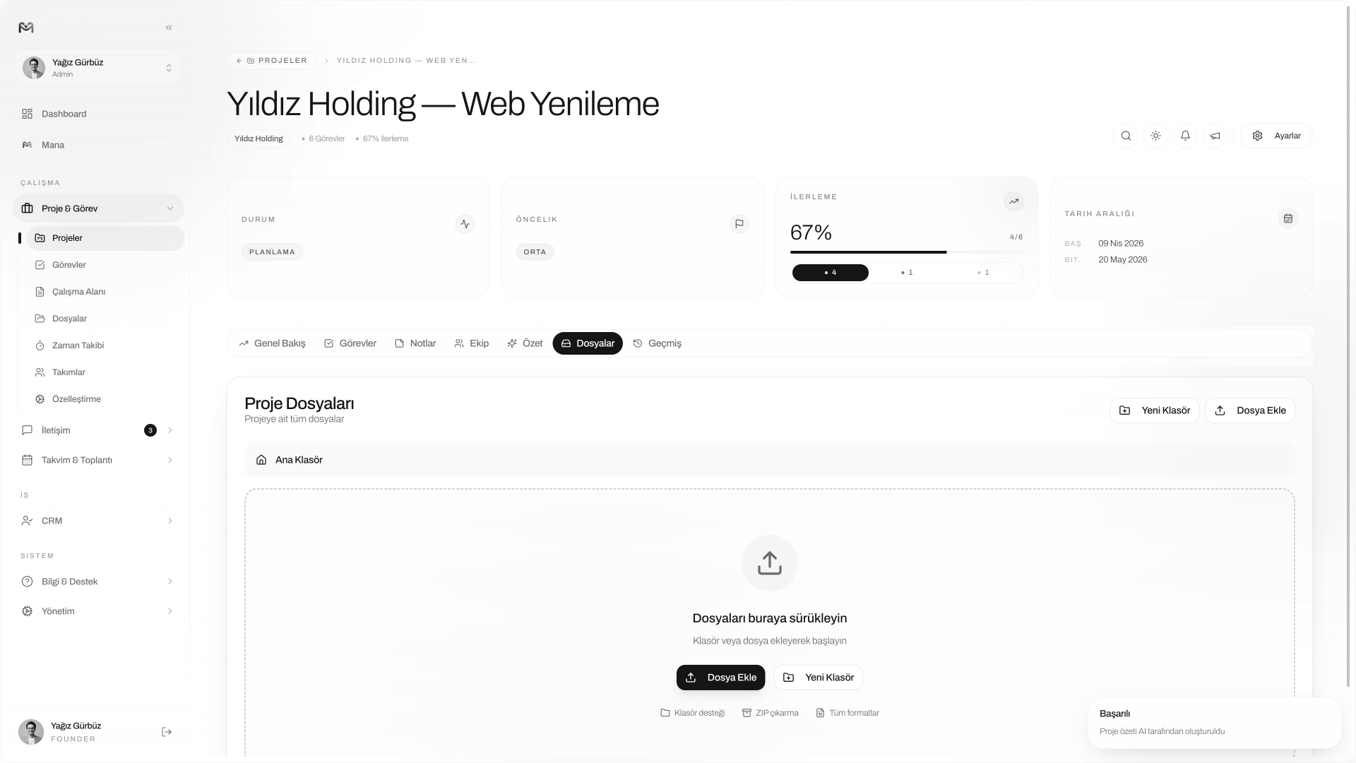 Proje dosyaları